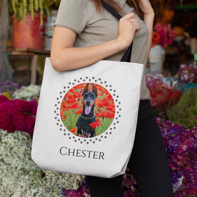 Tote Bag de Foto de Cão - Presente de Pet Personal (Criador carregado)