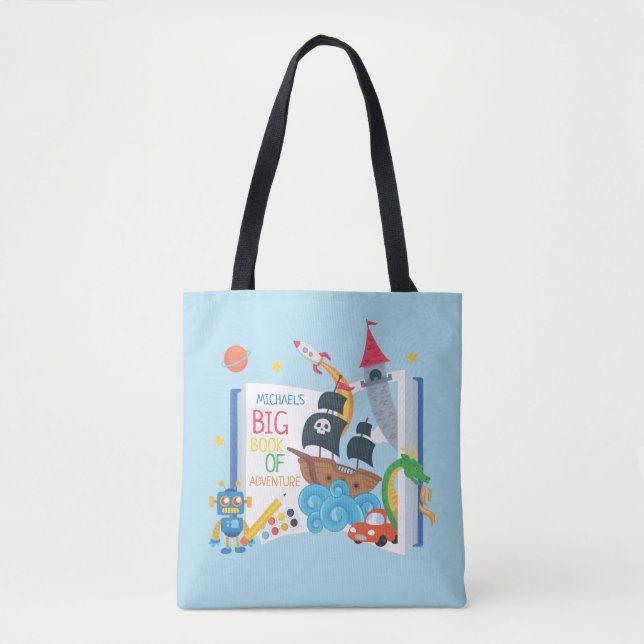 Tote Bag de Livro de Meninos Whimsical (Frente)