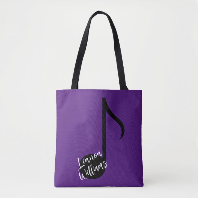 Tote Bag de Nota de Música Personalizada (Frente)