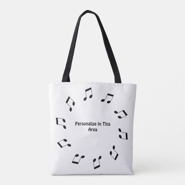 Tote Bag de Notas de Música (Verso)