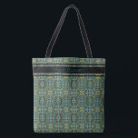 Tote Bag de Padrão Azul de Peacock Moderno<br><div class="desc">Na moda e azul-pavão moderno com cor amarela mostarda tote saco que pode ser personalizado.</div>