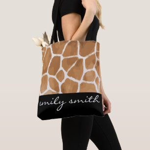 Tote Bag de Padrão de Girafa Personalizada