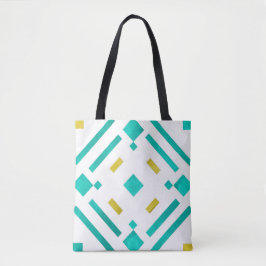 Tote Bag de Padrão de Ouros Teais