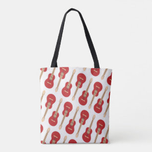 Tote Bag de Padrão do Violão Vermelho