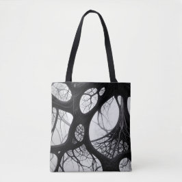 Tote Bag de Padrão Raiz Escuro