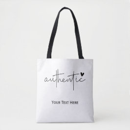 Tote Bag de Tipografia Simples Autêntica e Moderna