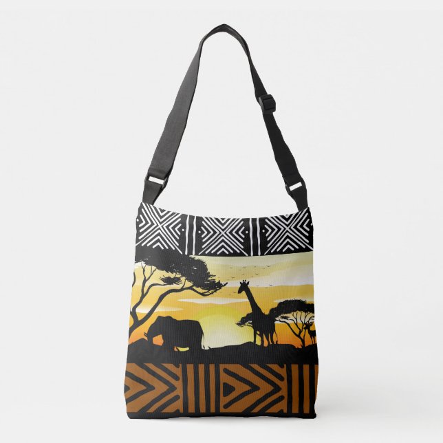 Tote Bag do Designer de Cena Safari africano impre (Frente)