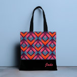 Tote Bag do Designer Personalizado Christy<br><div class="desc">Uma combinação impressionante de cores faz um padrão vibrante. Personalize com seu nome editando o texto para refletir seu próprio nome. Projetado para você pelo Evco Studio.</div>