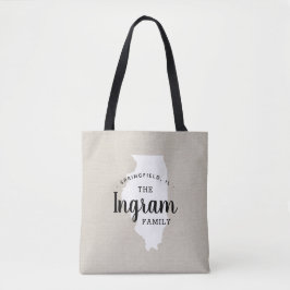 Tote Bag do Estado do Monograma da Família Illinoi