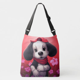 Tote Bag dog with red cap