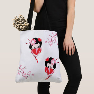 TOTE BAG:GEISHA GIRL CHERRY BLOSSOMS