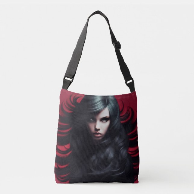 Tote Bag girl black hair (Frente)