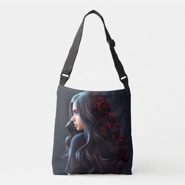Tote Bag girl black hair (Frente)
