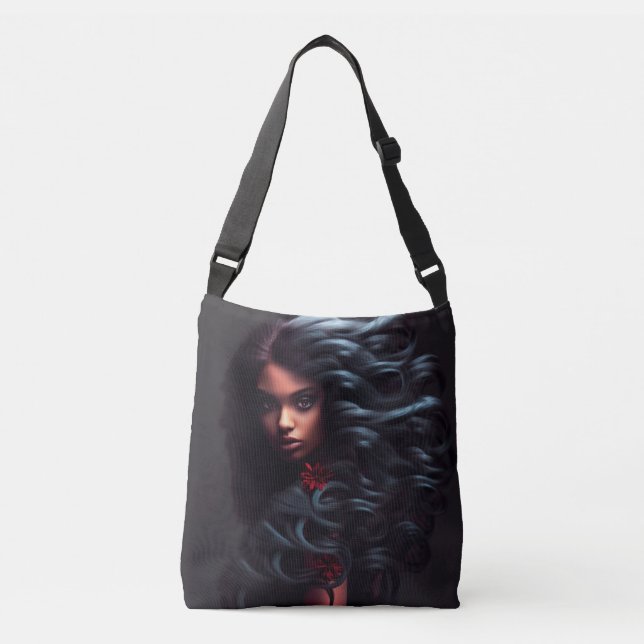 Tote Bag girl black hair (Frente)