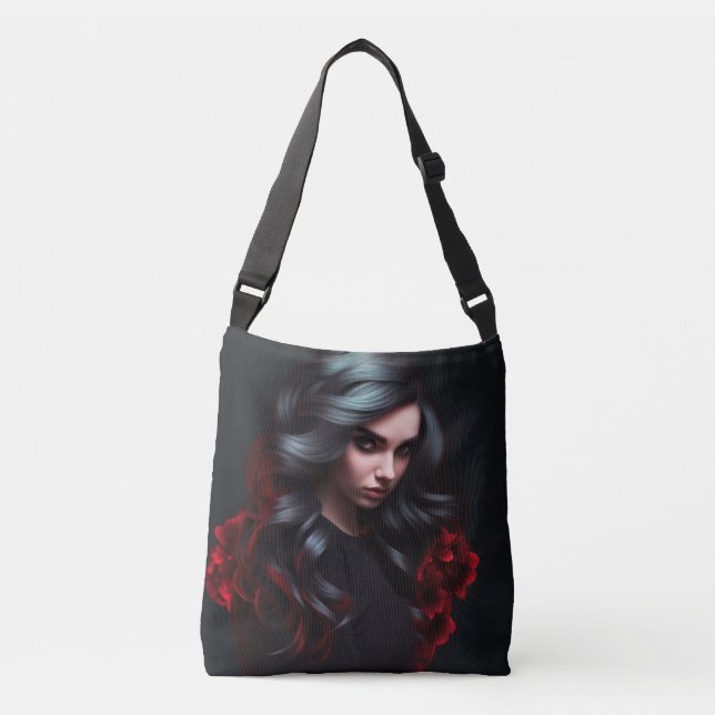 Tote Bag girl black hair (Frente)