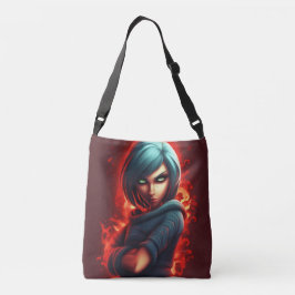 Tote Bag girl blue hair