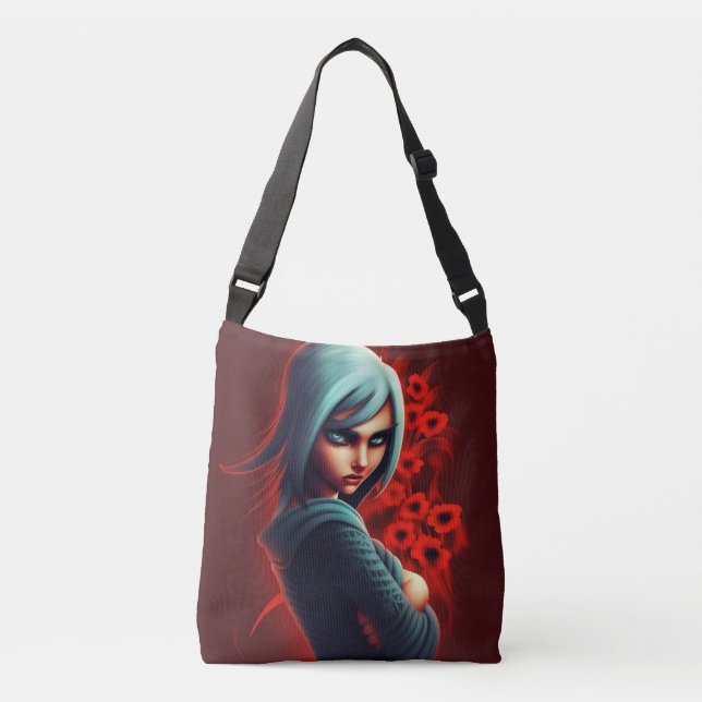 Tote Bag girl blue hair (Frente)
