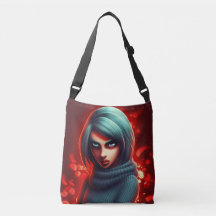 Tote Bag girl blue hair