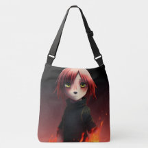 Tote Bag Girl with Fire