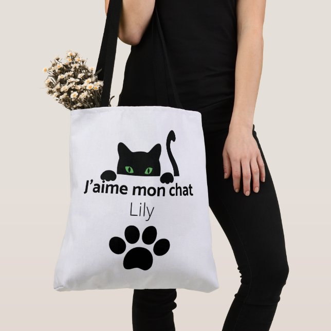 Tote Bag J'aime mon chat Lily (Close Up)