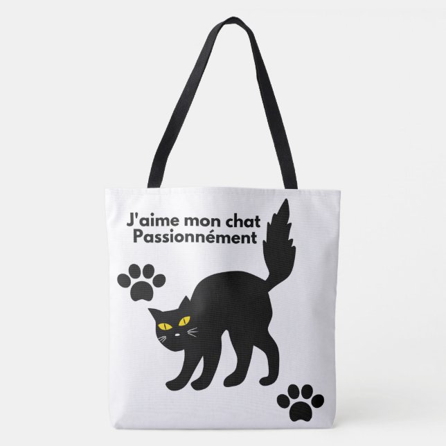 Tote Bag J'aime mon chat Passionnément 2 (Frente)