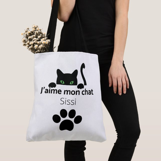 Tote Bag J'aime mon chat Sissi (Close Up)