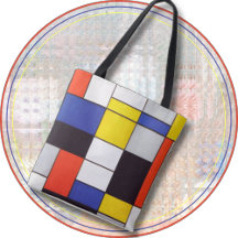 TOTE BAG - Padrão de Abstrato mondriano de muitas 