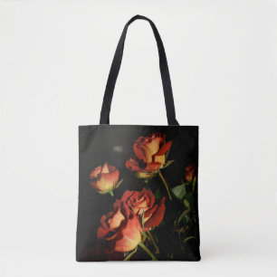 Tote Bag preto com Rosa vermelha