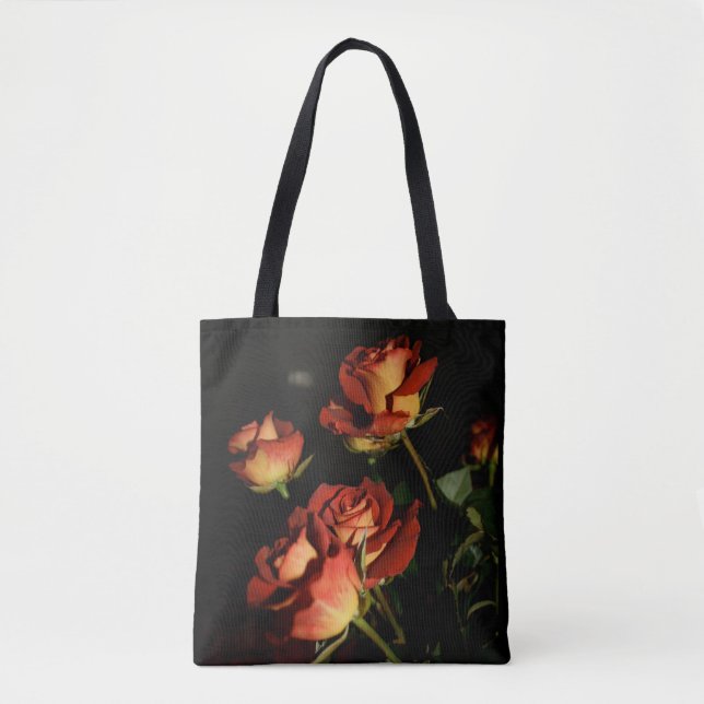 Tote Bag preto com Rosa vermelha (Frente)