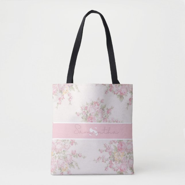 Tote Bag Rosa Rosa Rosa All-Over-Impressão (Frente)