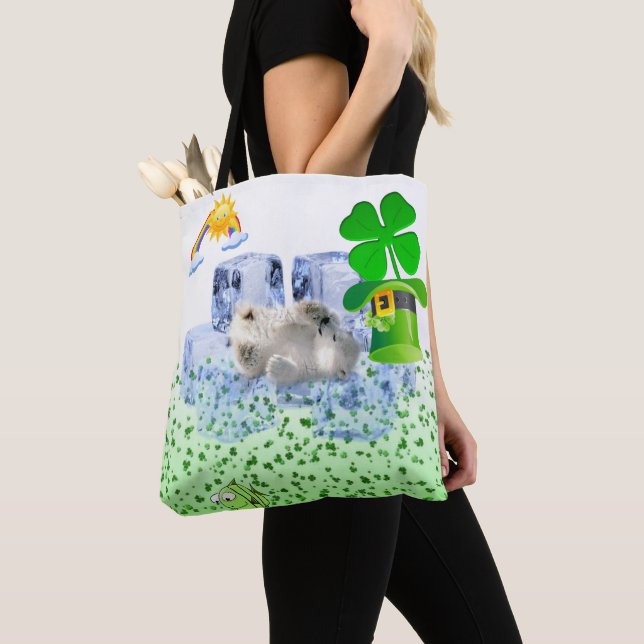 Tote Bag Saint Patrick's Day Polar Bear (Close Up)