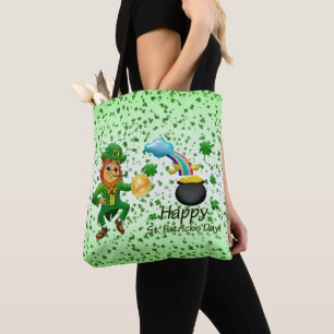 Tote Bag Saint Patrick's Day Rainbow Clover