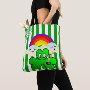 Tote Bag Saint Patrick's Day Rainbow Clover
