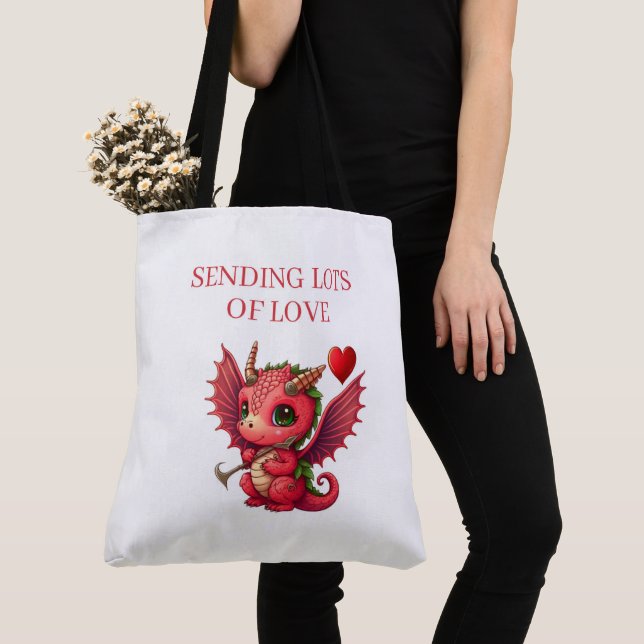Tote Bag Sending Lots of Love (Close Up)