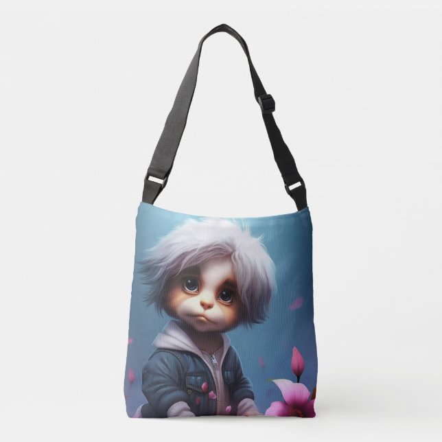 Tote Bag small with white hair (Frente)