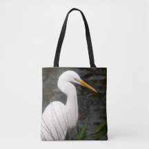 Tote Bag Snowy Egret Design
