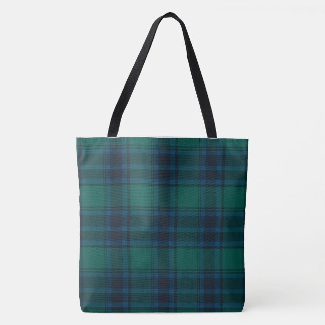 Tote Bag Tartan All-Over-Impressão, Grande (Frente)