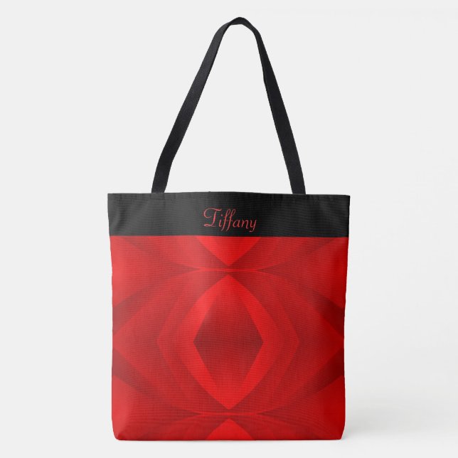 Tote Bag Vermelho Moderno Monograma (Frente)