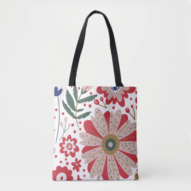 Tote Bag, Vibrant Reds, Natureza inspirada (Frente)