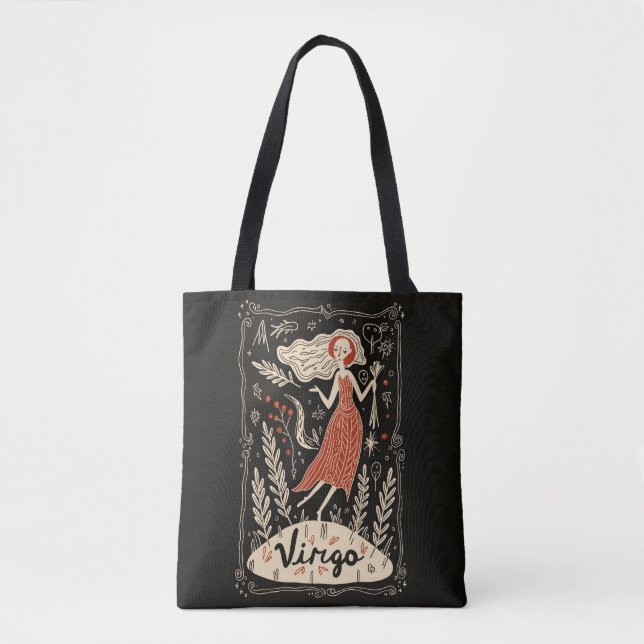 Tote Bag Virgo Celestial Arte Zodiática (Frente)