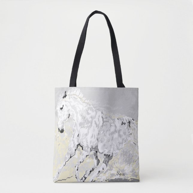 Tote Bag / White Stallion in Motion (Frente)