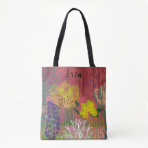 Tote bag with abstract flora
