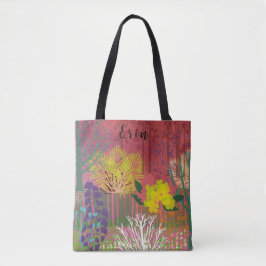 Tote bag with abstract flora