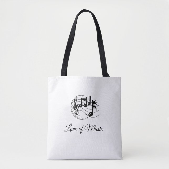 Tote Bag with Love of Music Notes (Frente)