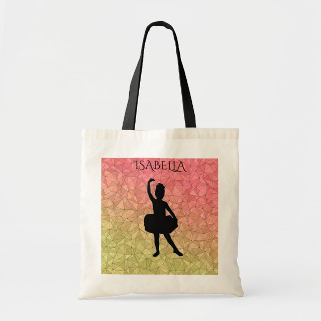 Tote Ballerina bolsa com nome personalizado. (Frente)