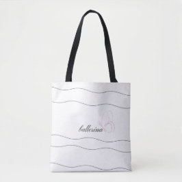 Tote Ballerina Minimalista e Bolsa branco de borboleta 