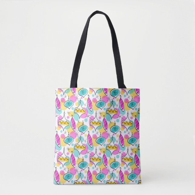 Tote Balões de Árvore Retro Turquesa de bolsa de múltip (Frente)