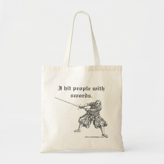 Tote "Bati nas pessoas com espadas" na bolsa (Frente)