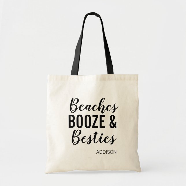 Tote Beaches Booze e Besties | Girls Weekend Bolsa (Frente)