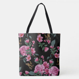 Tote Belo Bolsa de Moda Floral de Borboleta